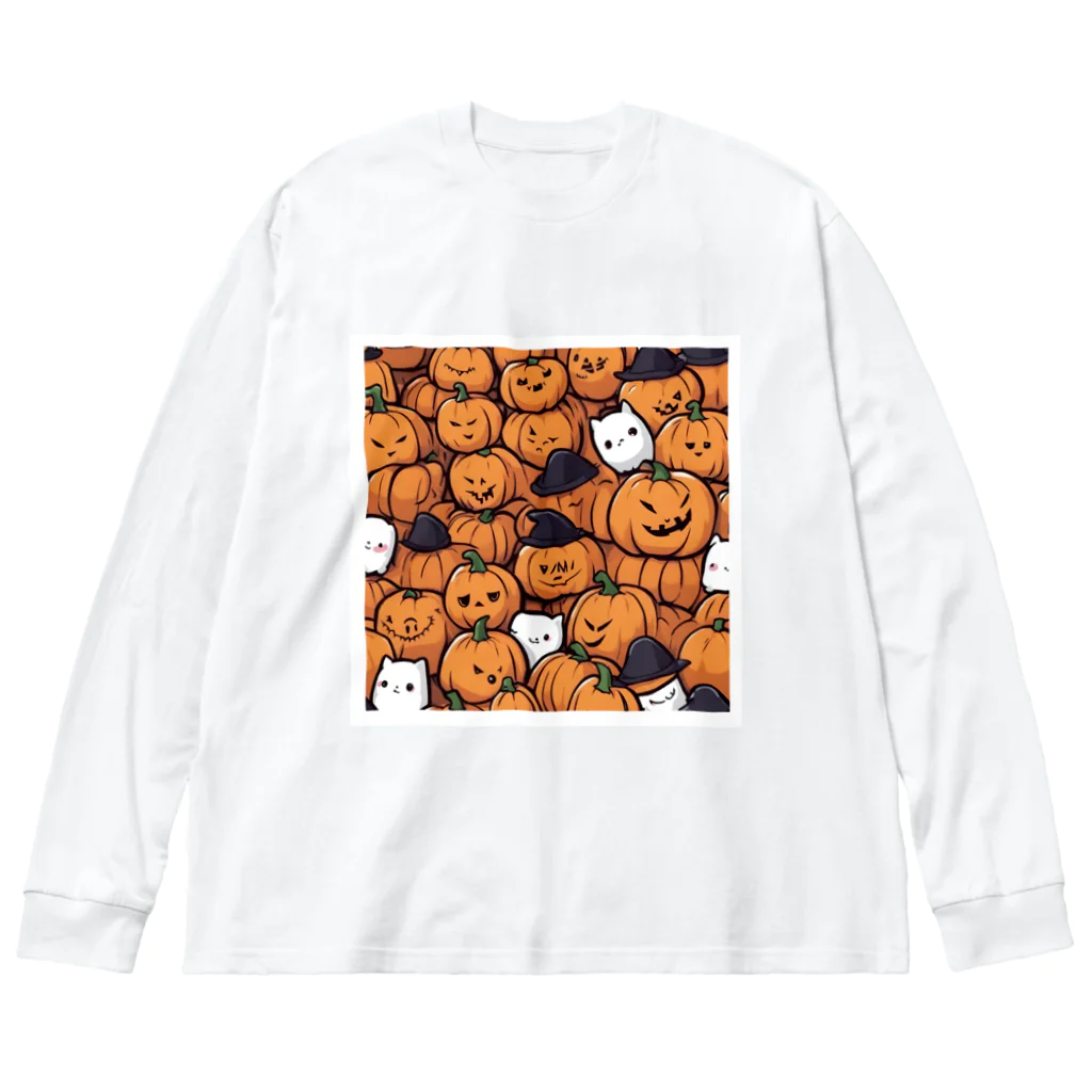 カツヒサ☆のハロウィン　かぼちゃグッズ ビッグシルエットロングスリーブTシャツ