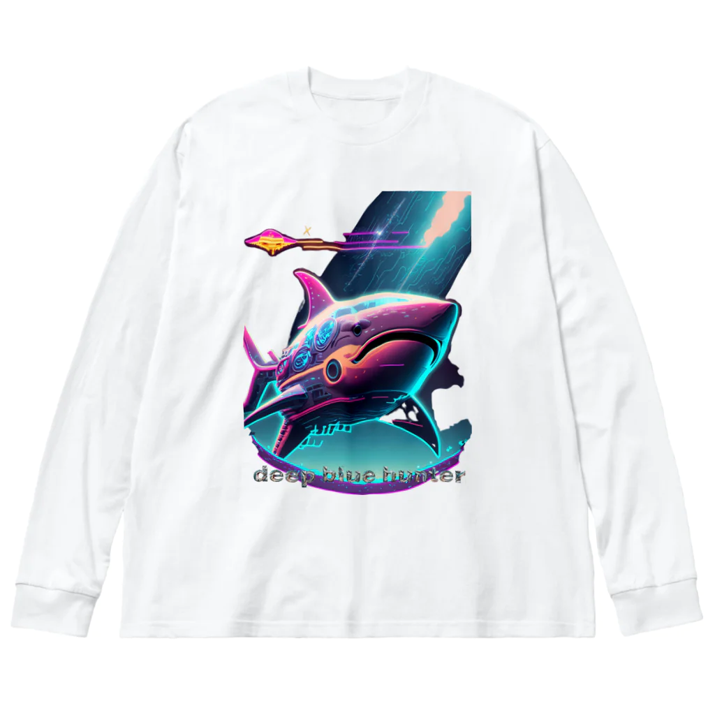 RISE　CEED【オリジナルブランドSHOP】のサメ型宇宙船の奇想天外 Big Long Sleeve T-Shirt