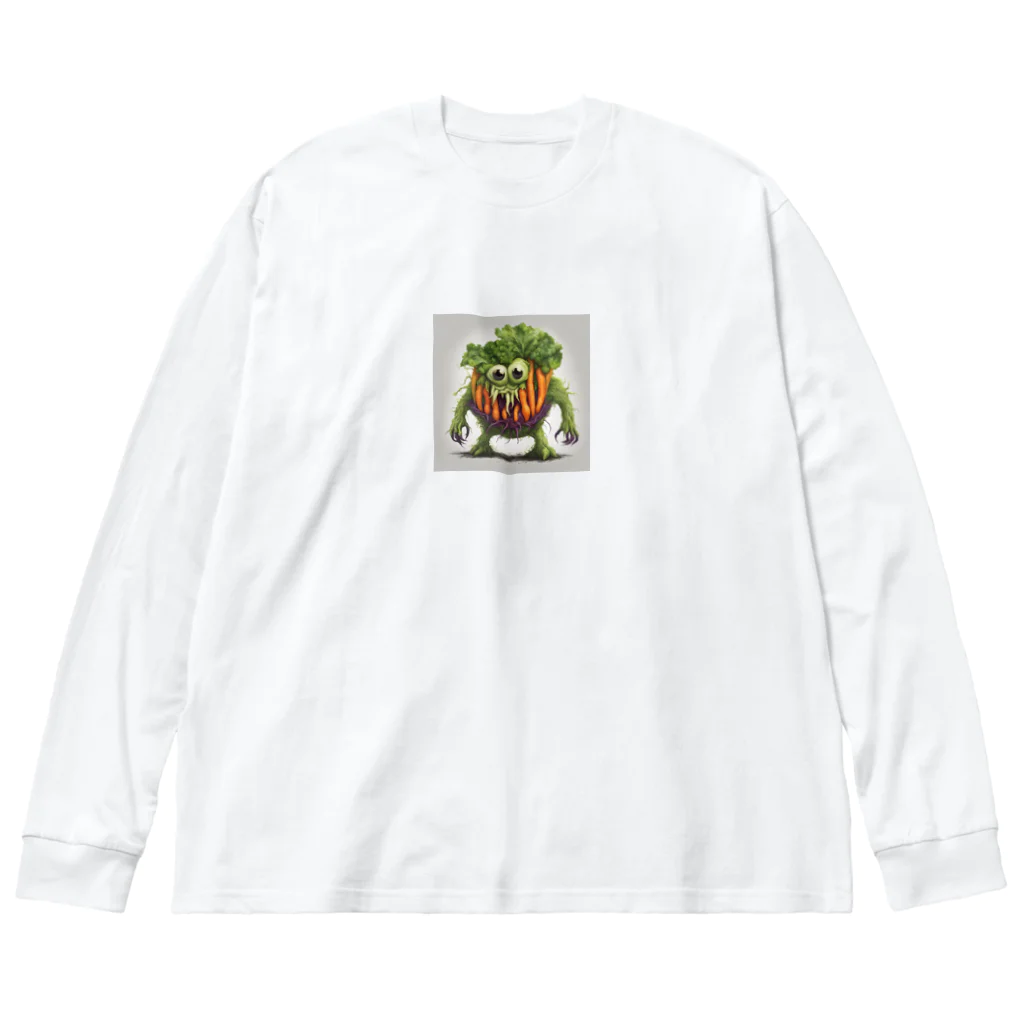 yasu_zatoの野菜の怪物 ビッグシルエットロングスリーブTシャツ