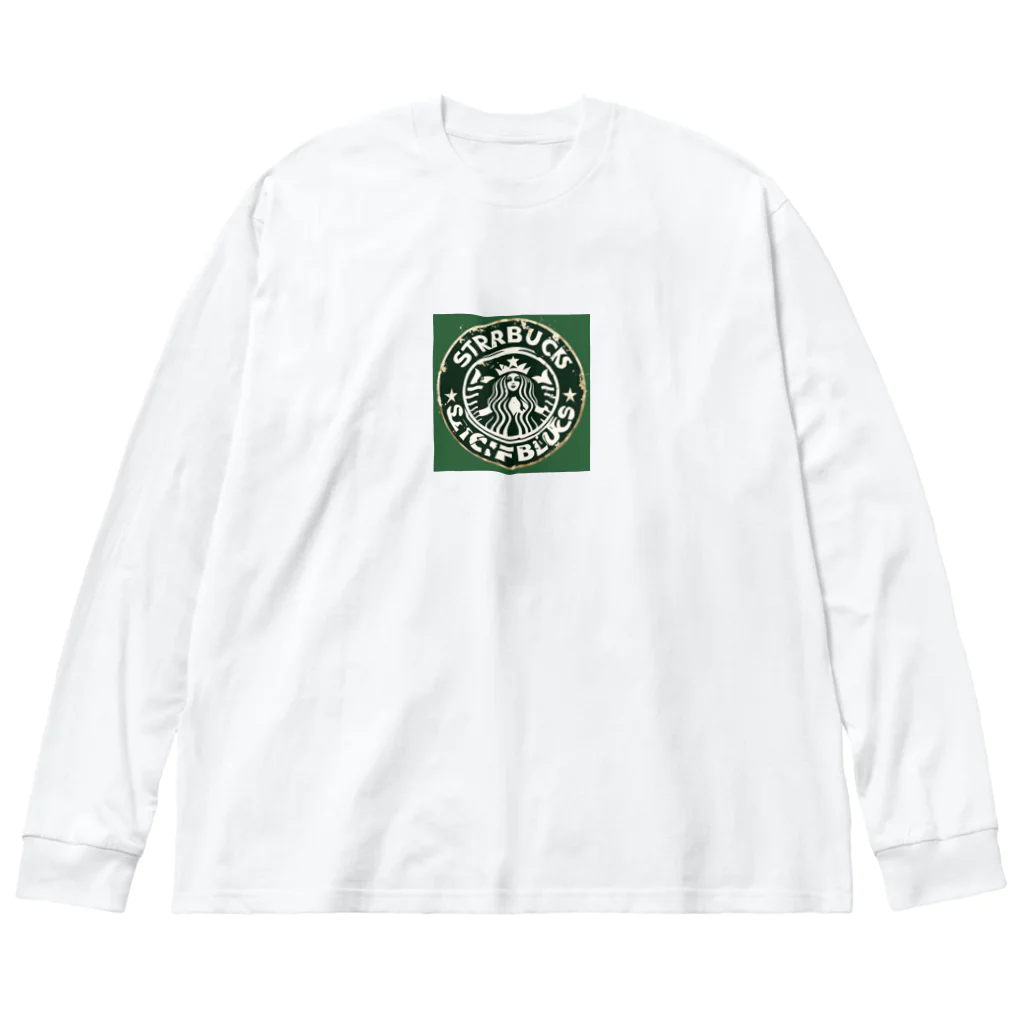 コーヒー屋のコーヒーショップ風のグッズ ビッグシルエットロングスリーブTシャツ