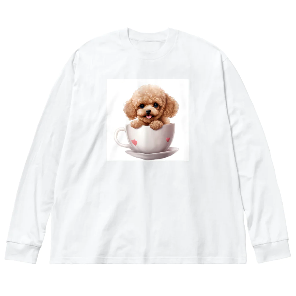 Tiny Cute Crittersのちっちゃいプードル ビッグシルエットロングスリーブTシャツ