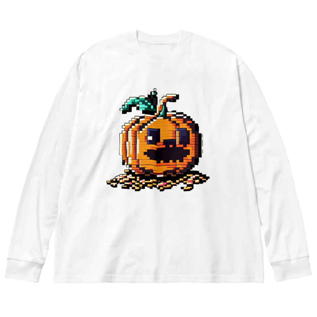 朱音琴音のドット絵のハロウィンかぼちゃのおばけ Big Long Sleeve T-Shirt