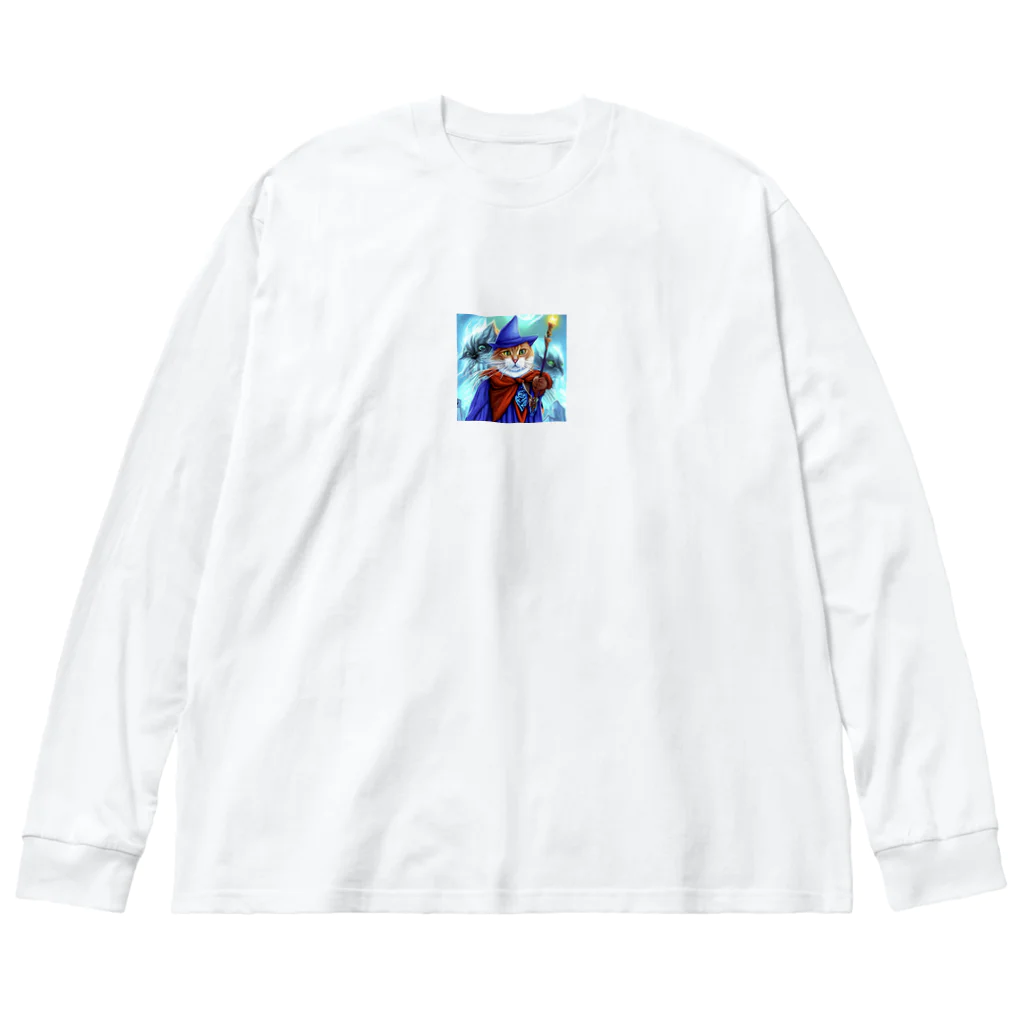 まさのお店の魔法使いの猫 Big Long Sleeve T-Shirt