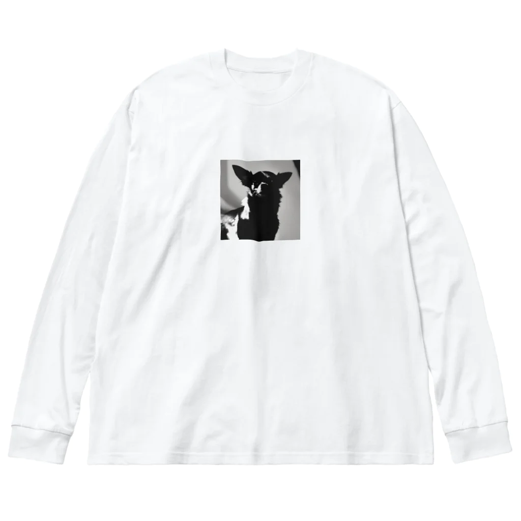 チワワ愛好家ショップのモノクローム・カノン：チワワのスタイル Big Long Sleeve T-Shirt