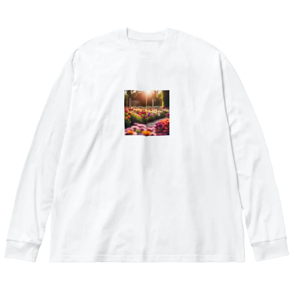 ワンダーワールド・ワンストップのフラワーガーデンのデザイン Big Long Sleeve T-Shirt