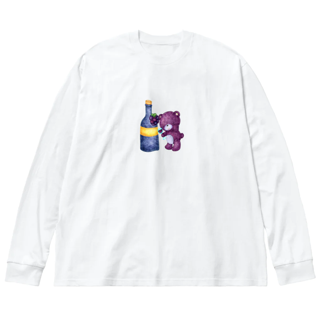 satoayaのアニマルカフェのドリンクマ　ワイン Big Long Sleeve T-Shirt