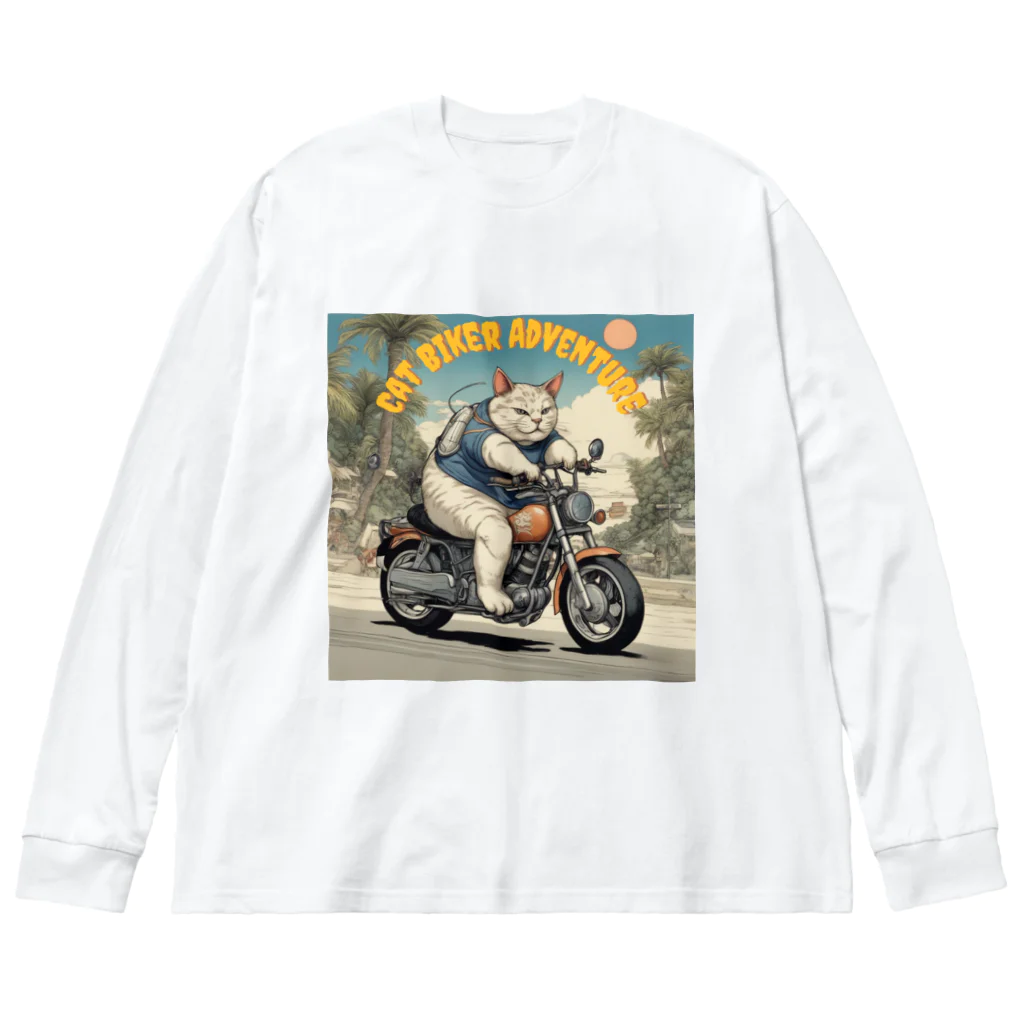 NECOSUIのキャットバイカー Big Long Sleeve T-Shirt