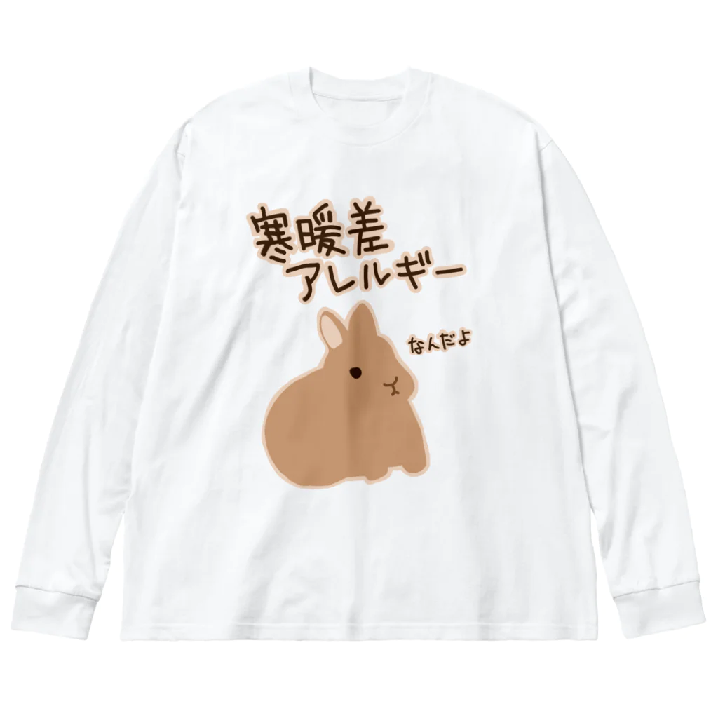 ミナミコアリクイ【のの】の寒暖差アレルギー【うさぎ】 ビッグシルエットロングスリーブTシャツ