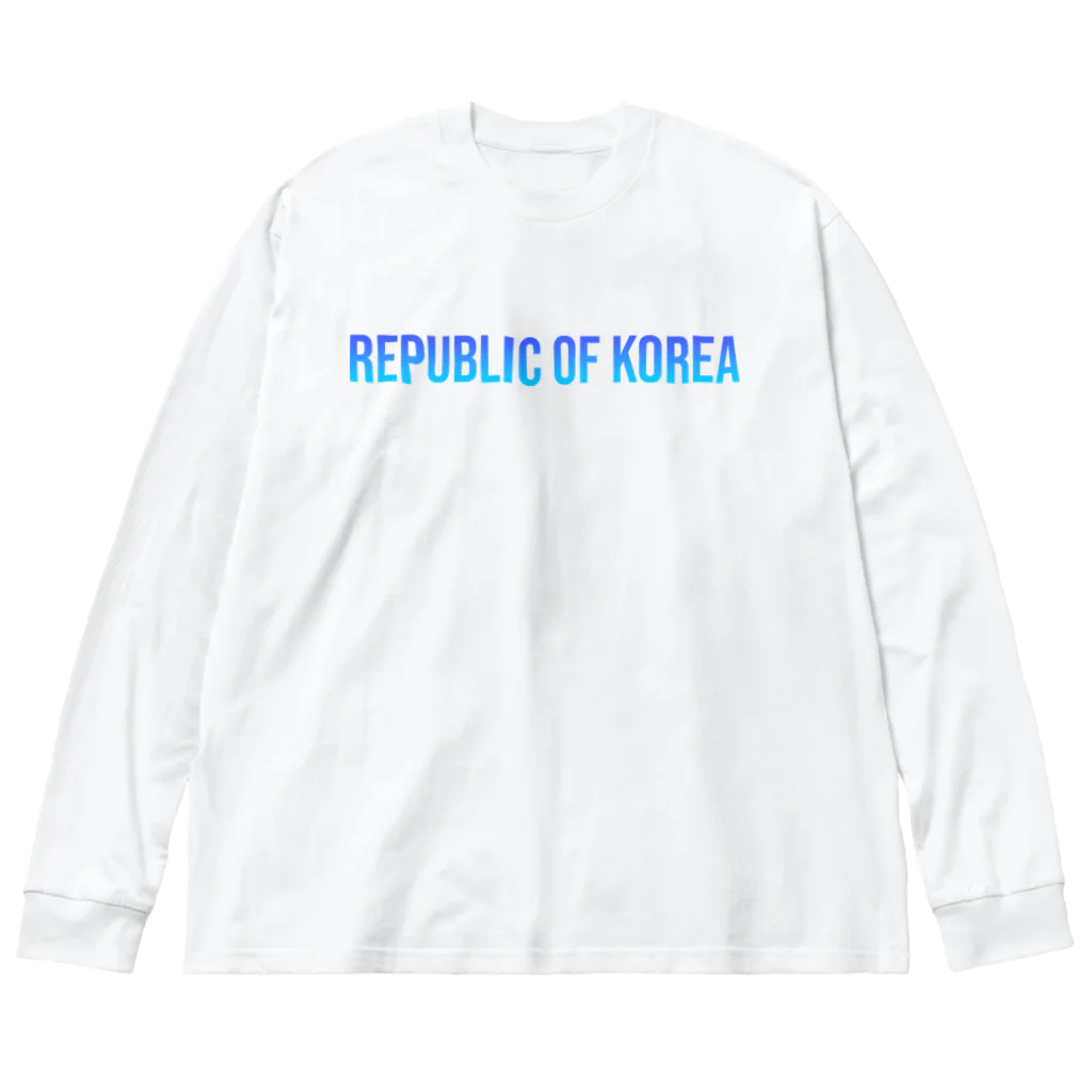 ON NOtEの韓国 ロゴブルー ビッグシルエットロングスリーブTシャツ