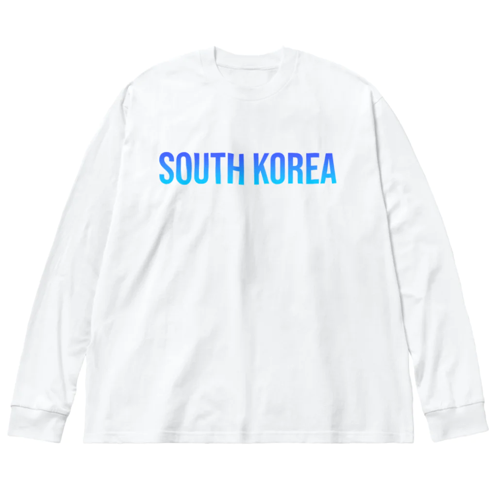 ON NOtEの大韓民国 ロゴブルー ビッグシルエットロングスリーブTシャツ