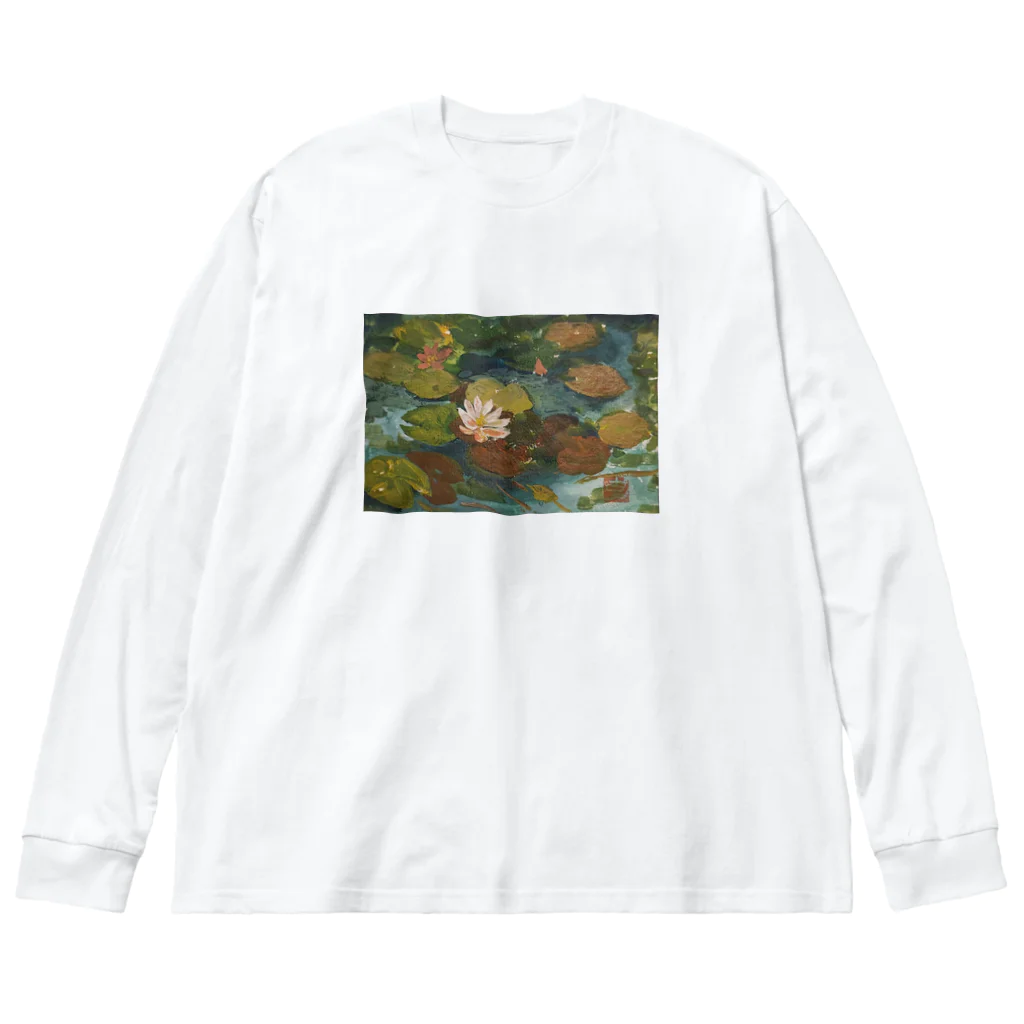 JjyunKaigaKoubouの2020年5月岡田美術館前 雨後の蓮の花 Big Long Sleeve T-Shirt