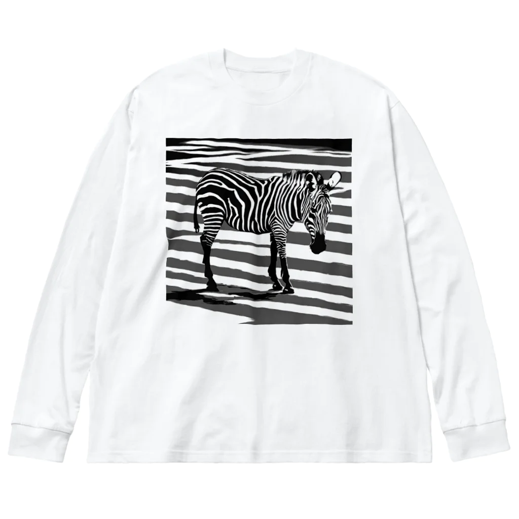 ちょうめんのはじっこのシマウマ横断歩道 Big Long Sleeve T-Shirt