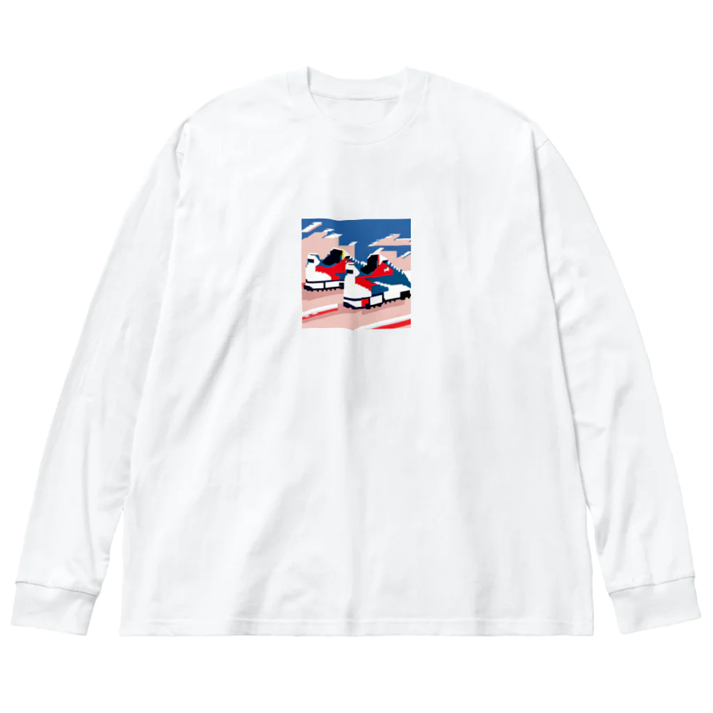 KAKI_のドット絵おしゃれなくつ Big Long Sleeve T-Shirt