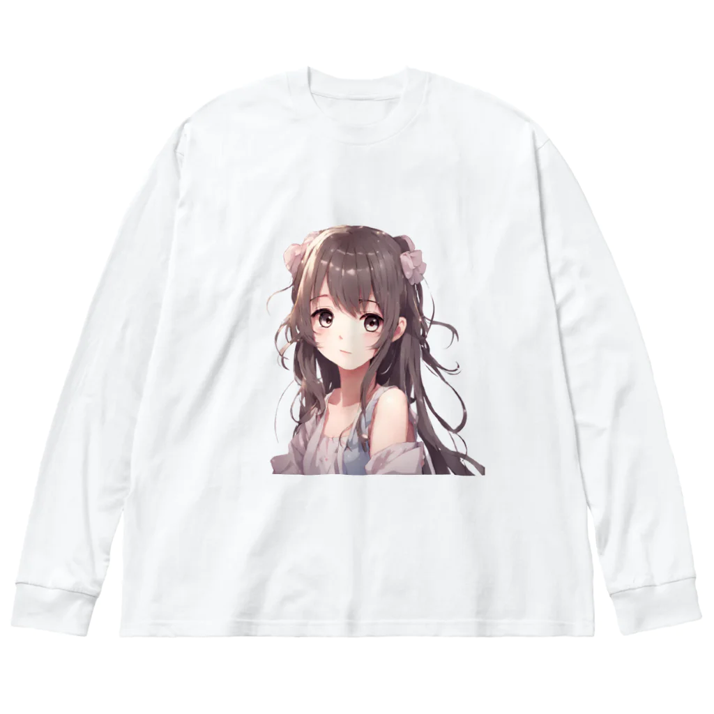 すまいるのかわいい女の子イラストグッズ ビッグシルエットロングスリーブTシャツ