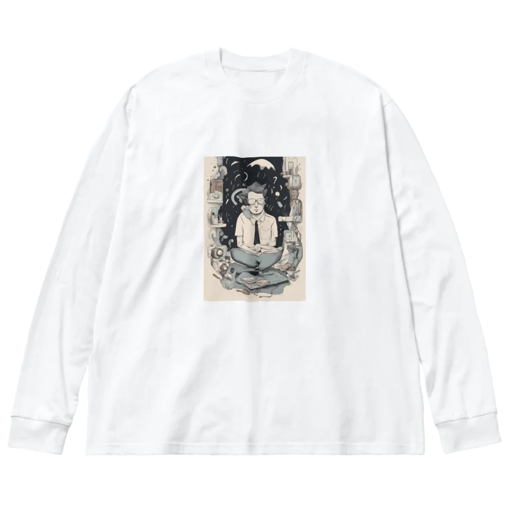 不思議なイラストのクールガイイラストグッズ Big Long Sleeve T-Shirt