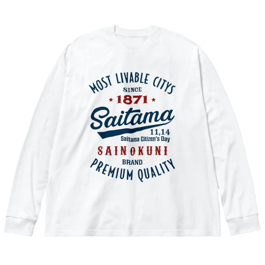 kg_shopのSaitama -Vintage- (淡色Tシャツ専用) Big Long Sleeve T-Shirt