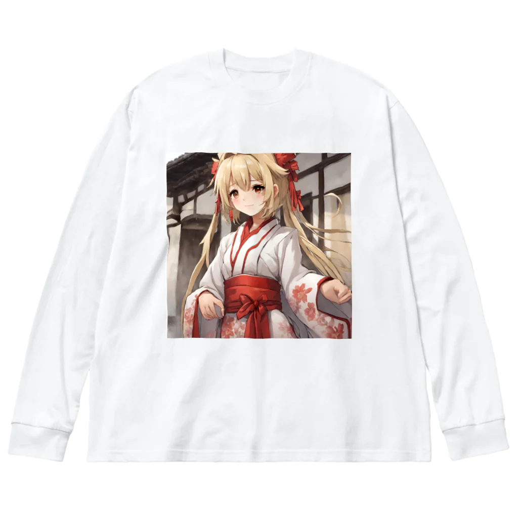 K-springの巫女様 ビッグシルエットロングスリーブTシャツ