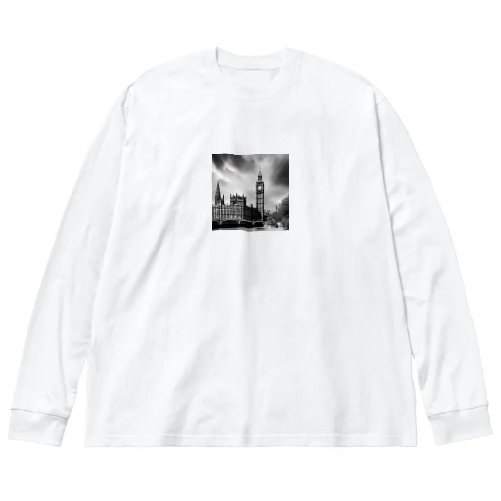 NYNANTのモノクロ　世界遺産　ウェストミンスター宮殿　ビッグベン Big Long Sleeve T-Shirt