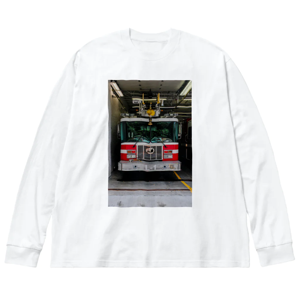 ビッグスマイルライフの消防車 ビッグシルエットロングスリーブTシャツ