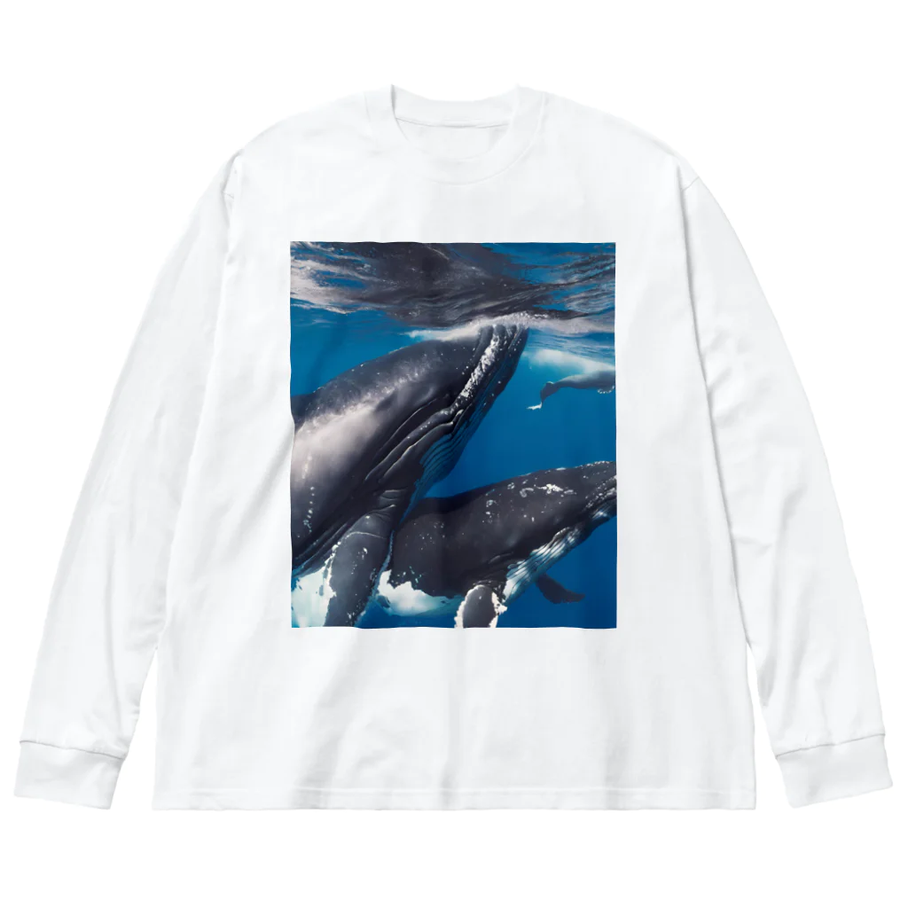 Fasterのシロナガスクジラ　親子 Big Long Sleeve T-Shirt