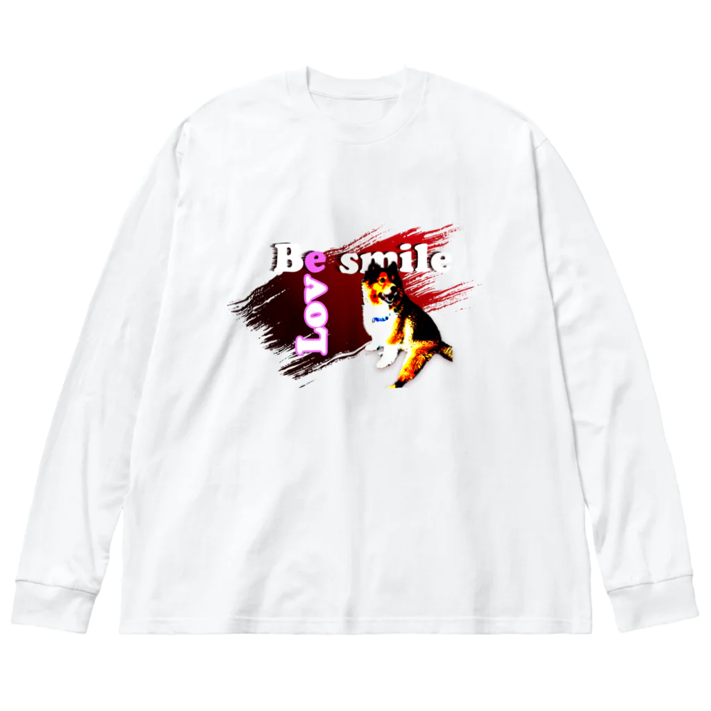 もふもふ犬ソア君SHOPのBe smile♡ ビッグシルエットロングスリーブTシャツ