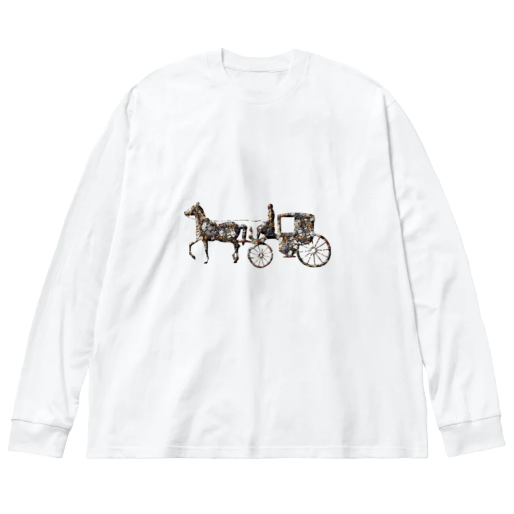 mumusの馬車　stone ビッグシルエットロングスリーブTシャツ