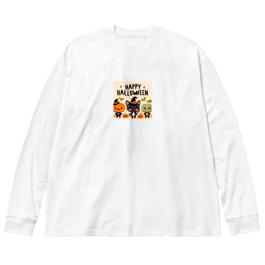 ワンダーワールド・ワンストップのHappy Halloween かわいいハローウィーンキャラクター ビッグシルエットロングスリーブTシャツ