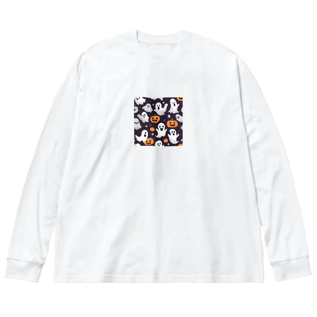 E_Porterのハロウィン　おばけ③ ビッグシルエットロングスリーブTシャツ