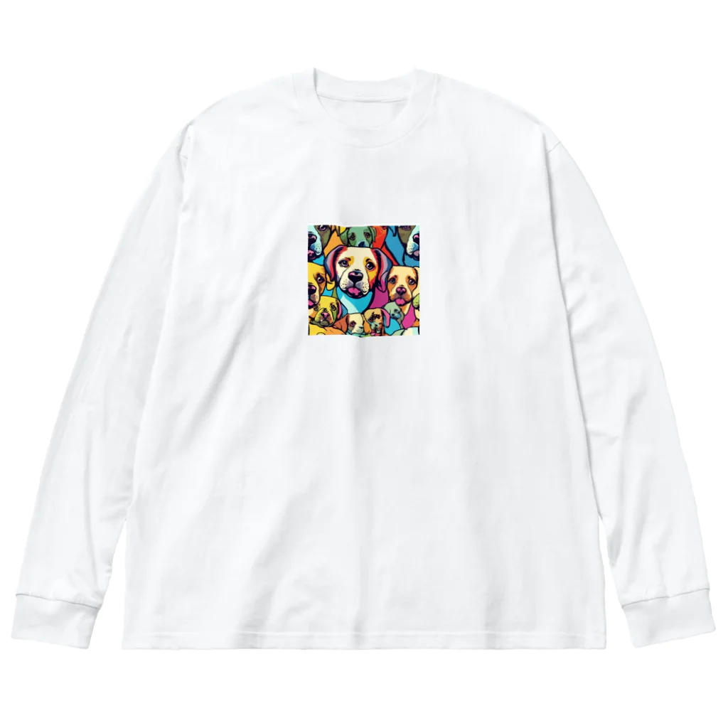 Tiny Cute Crittersのカラフルないぬ Big Long Sleeve T-Shirt