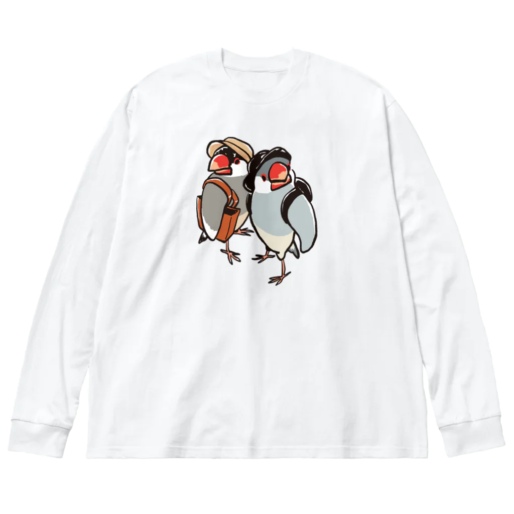 もしもしこちら文鳥の文鳥ちゃん知らない街を探検 Big Long Sleeve T-Shirt