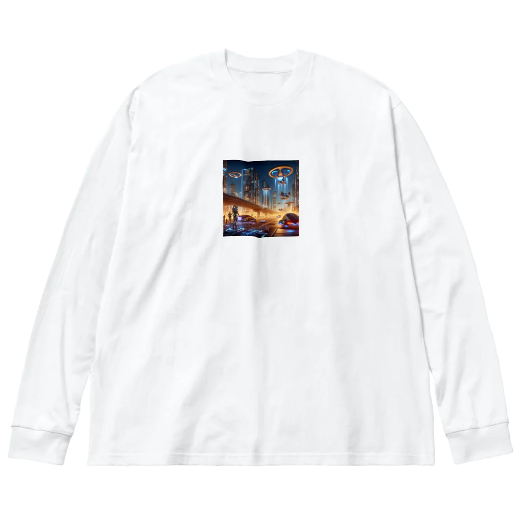 ワンダーワールド・ワンストップの未来の高層ビル大都市③ Big Long Sleeve T-Shirt