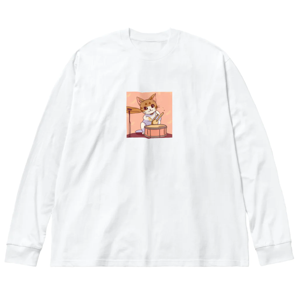 Yoshionekoのキャトドラムキュート Big Long Sleeve T-Shirt