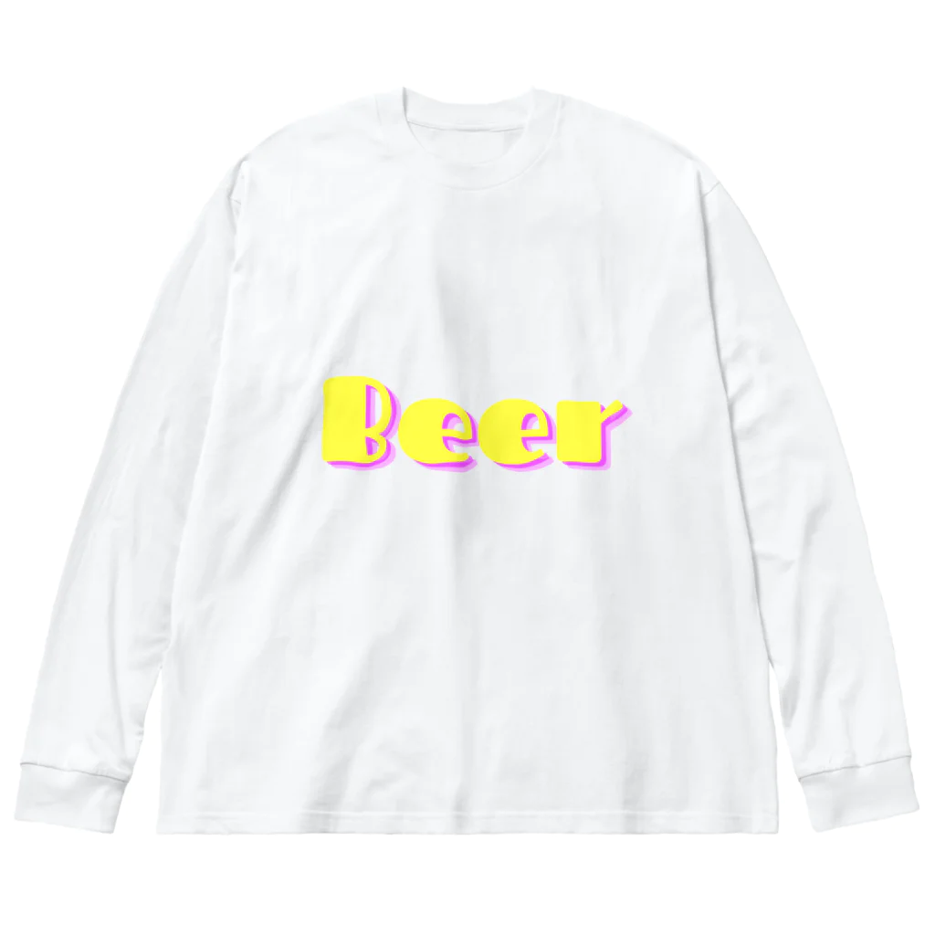 BEERのビール_POP(透過) ビッグシルエットロングスリーブTシャツ