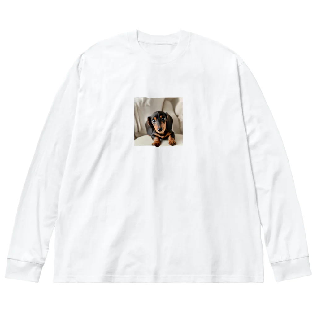 KSK SHOPのかわいい子犬のイラストグッズ ビッグシルエットロングスリーブTシャツ