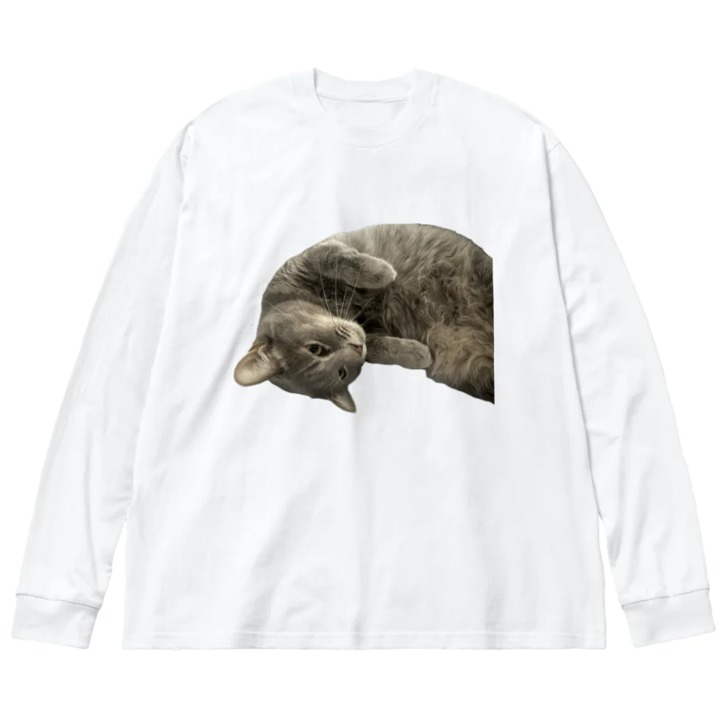 グレージュ猫ロッタン🐈‍⬛のロッタンのリラックスタイム Big Long Sleeve T-Shirt