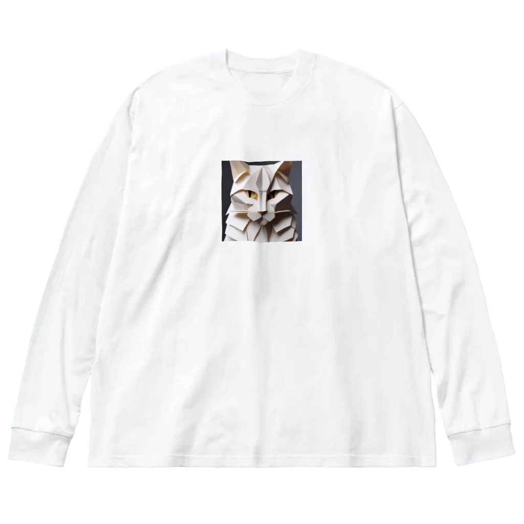 デザインマジックボックスのアメリカン・ペーパーキャット Big Long Sleeve T-Shirt