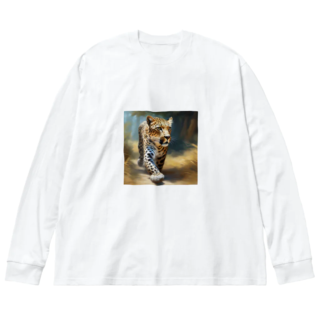 P.H.C（pink house candy）の獲物を求めて歩くヒョウのグッズ Big Long Sleeve T-Shirt