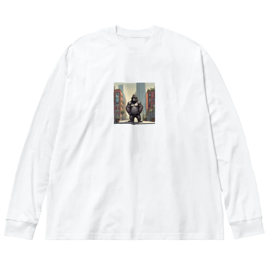 oki プリントショップの都会で暮らすゴリラ Big Long Sleeve T-Shirt