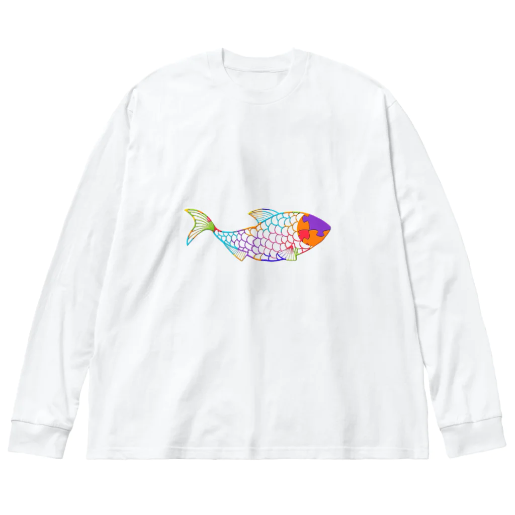 mumusの魚　jigsaw pals ビッグシルエットロングスリーブTシャツ