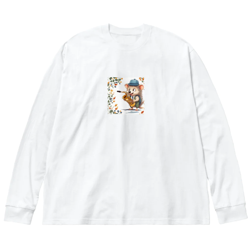 moriugのサックスハリネズミ ビッグシルエットロングスリーブTシャツ