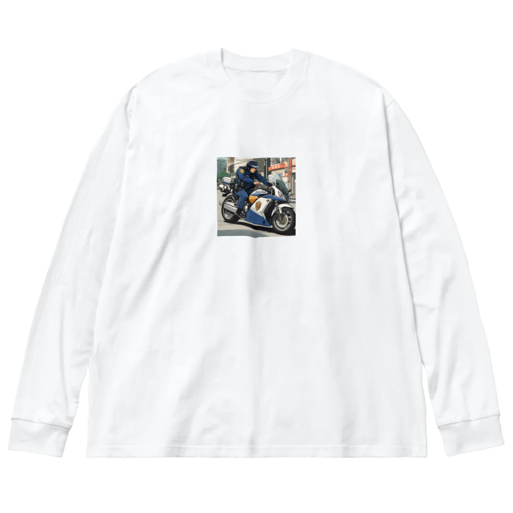 もふもふの市民の安全を守る白バイ隊員 Big Long Sleeve T-Shirt