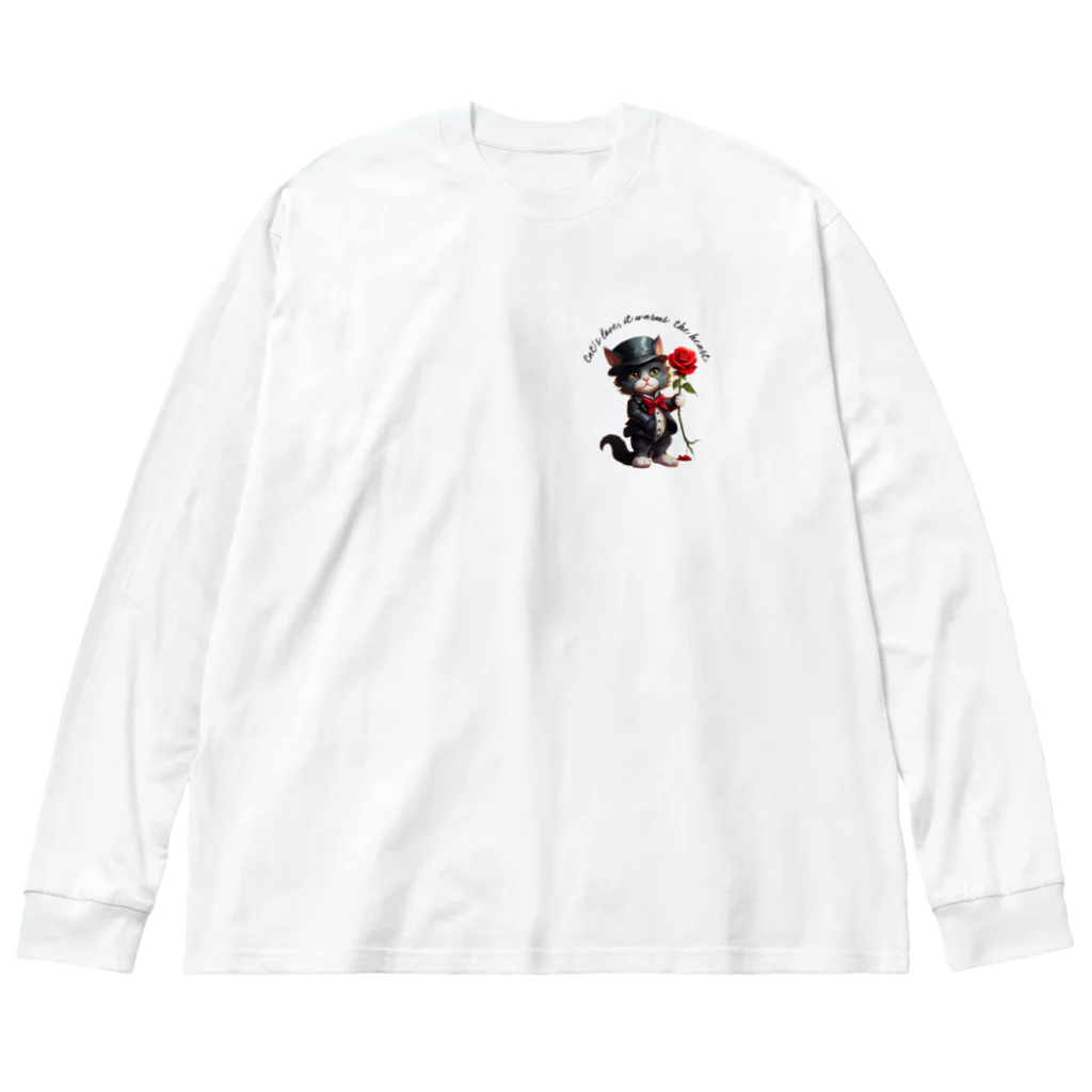 yasunekoの黒猫(ソックス) Big Long Sleeve T-Shirt