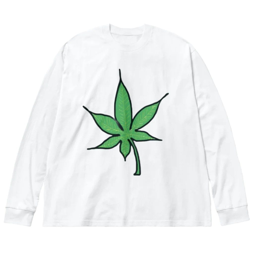 KOREKARAFINEの緑色の葉っぱ Big Long Sleeve T-Shirt