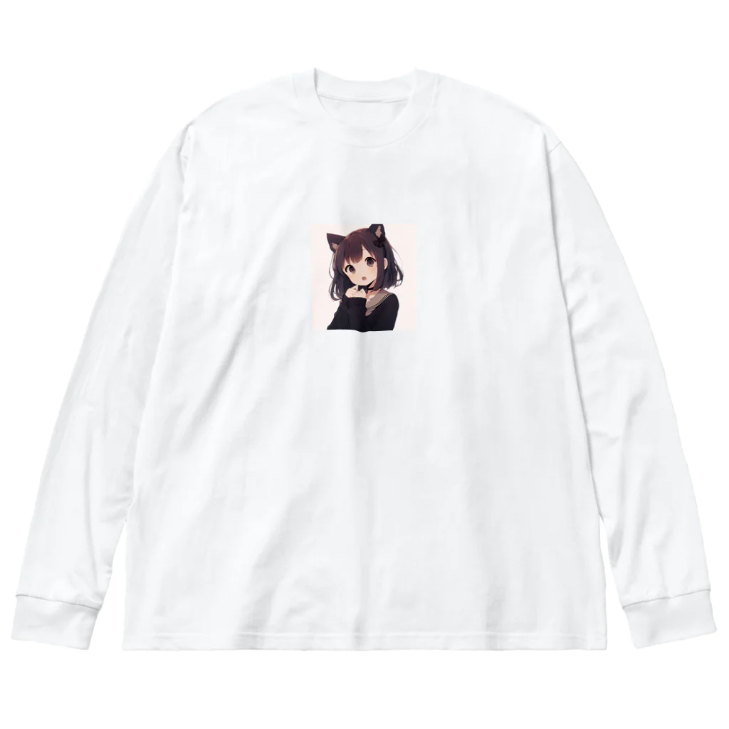 Droショップの猫耳っ娘 ビッグシルエットロングスリーブTシャツ