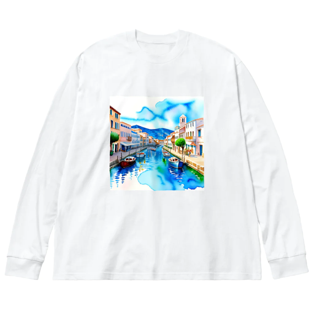 ようこそ　taitaitaro shop へのギリシャの街並み Big Long Sleeve T-Shirt