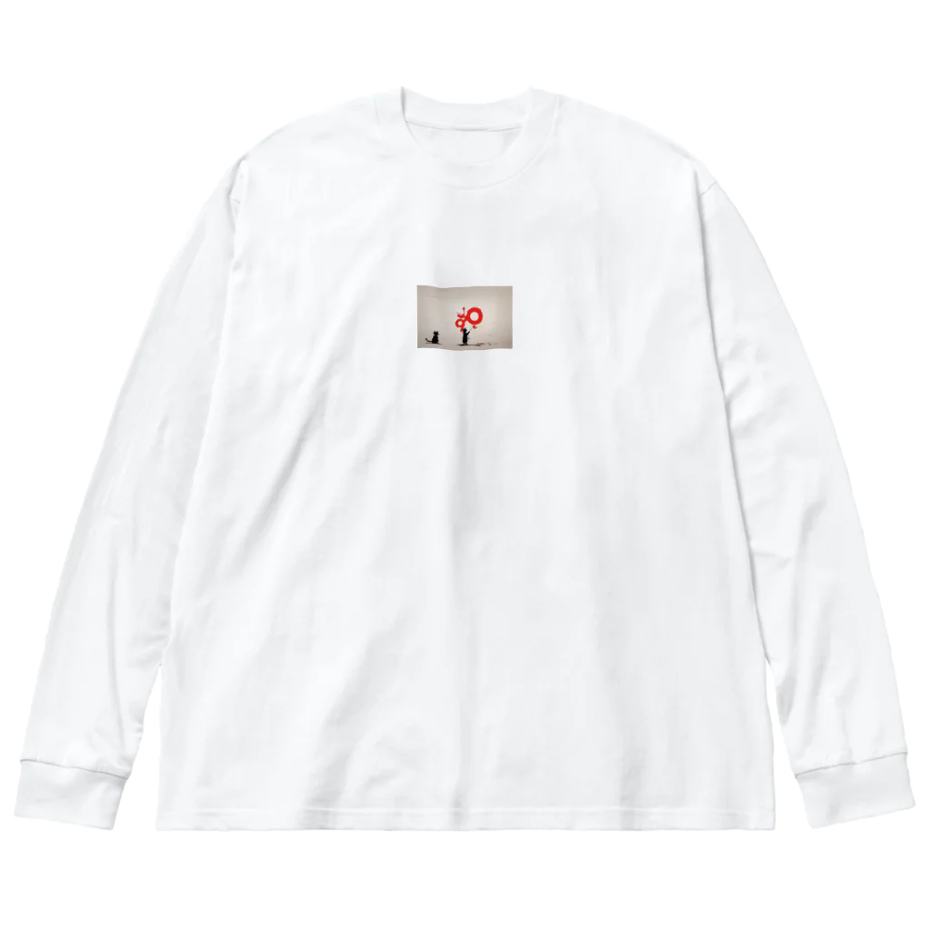 shiba9のバンクシー風　猫のらくがき Big Long Sleeve T-Shirt