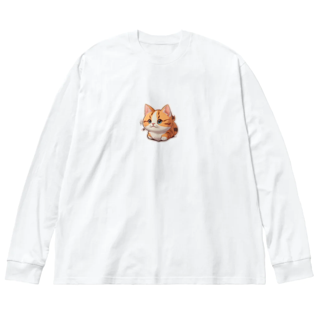 Auraのまん丸猫ちゃん ビッグシルエットロングスリーブTシャツ