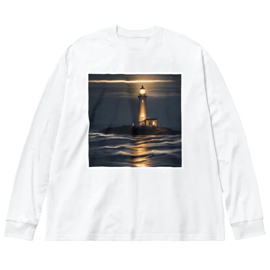 夜景ショップの幻想的な灯台のグッズ Big Long Sleeve T-Shirt