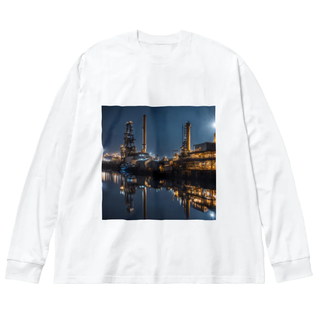 夜景ショップの夜景の綺麗な埠頭のグッズ Big Long Sleeve T-Shirt