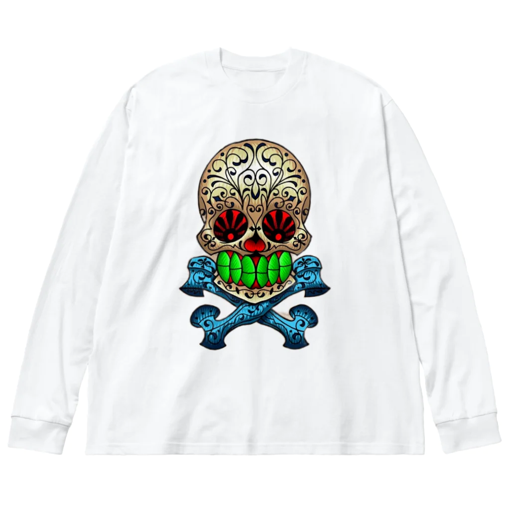 Hinakagoのメキシカンスカル ビッグシルエットロングスリーブTシャツ